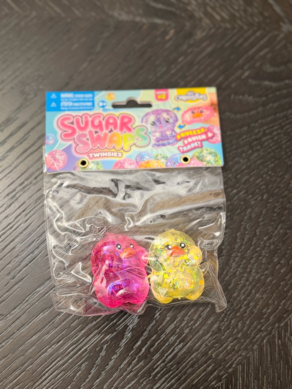 Sugar Shaps Twinsies Pack Ducks Squeeze Squishy Toys - Pink & Yellow